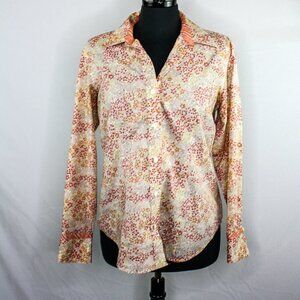 Van Heusen Button Down Top Pink Floral Siz…
